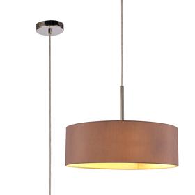 DK0688  Baymont 45cm 3 Light Pendant Polished Chrome, Taupe/Halo Gold